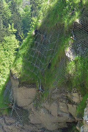 Special slope reinforcement, rock protection